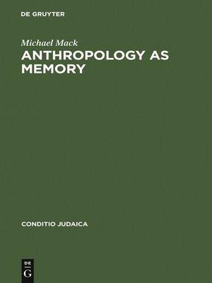 cover image of Anthropology as Memory